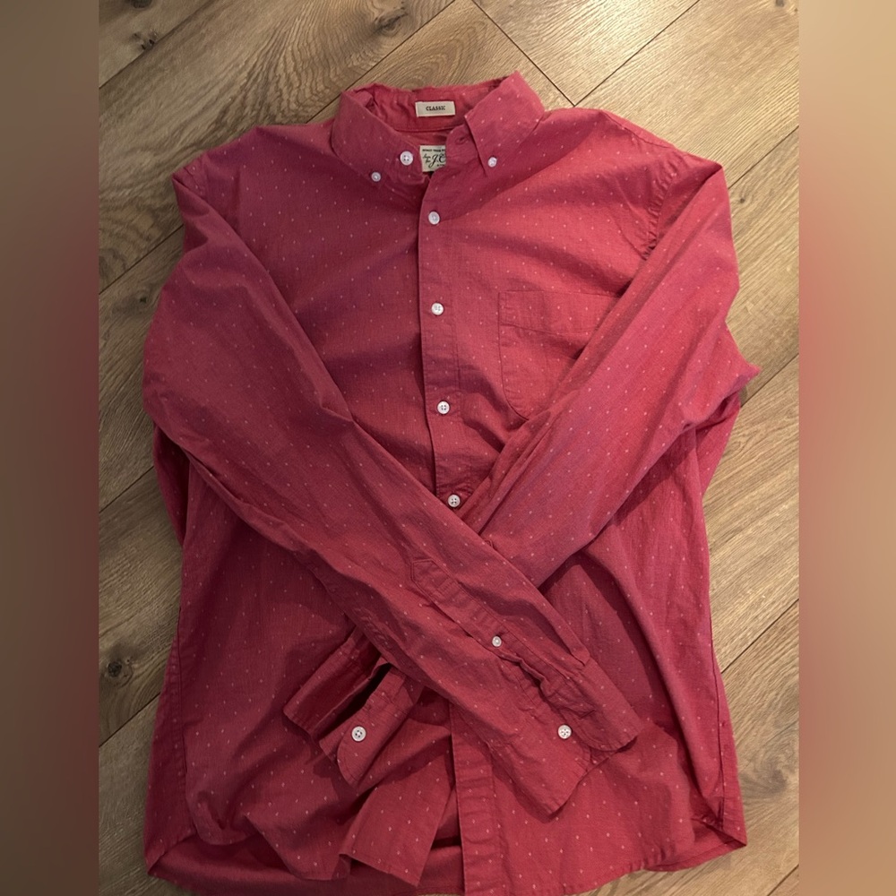 J. Crew Red Casual Button Down Shirt